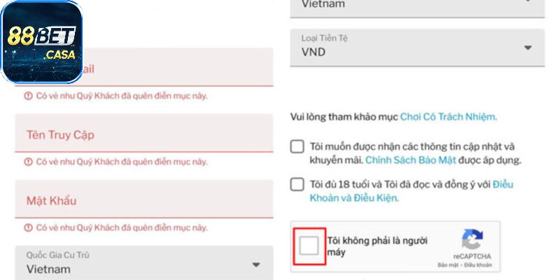 Hướng Dẫn Đăng Ký 88Bet Tham Gia Trải Nghiệm Cực Đơn Giản - XOVIN